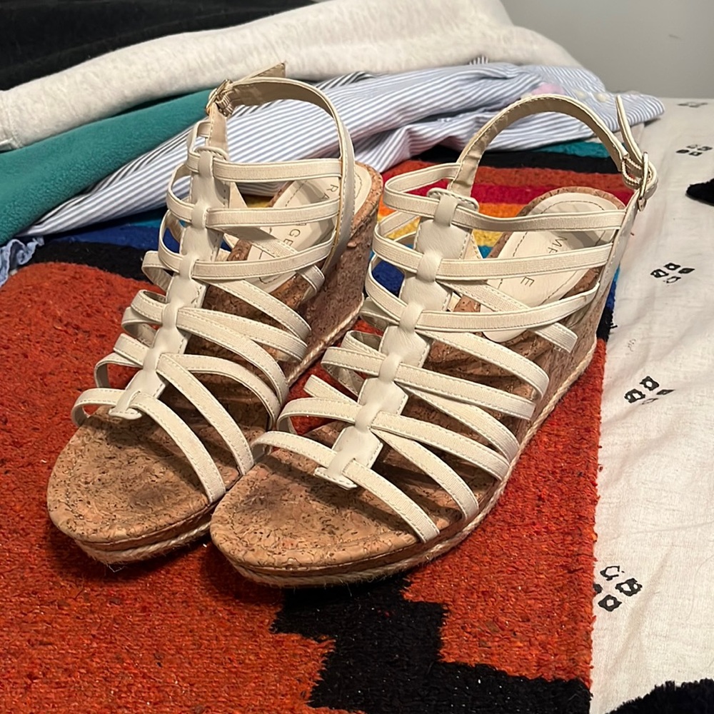 Rampage Tan Cork Wedge Heel! Size 10